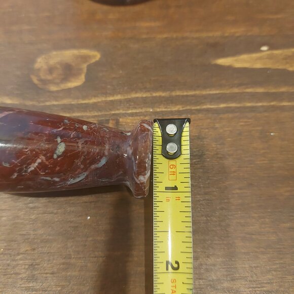 Red Zebra Marble Mortar & Pestle (Pakistan) - Picture 7 of 9